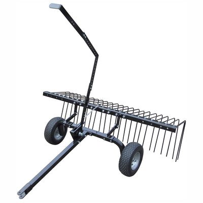Yard Tuff 72" Pine Straw ATV Tow Behind Landscape Rake w/Wheels & Handle (Used)