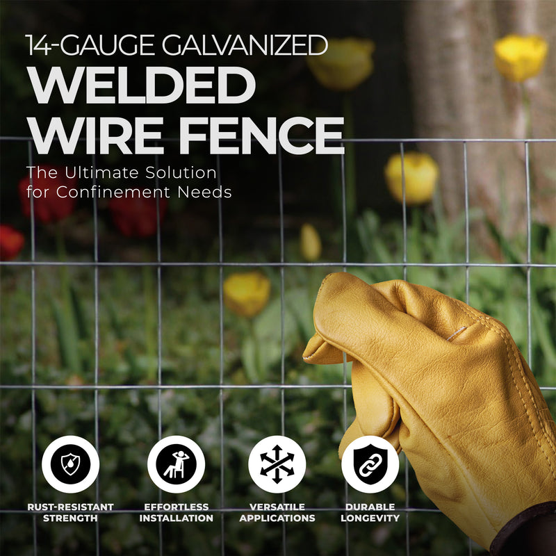 YardGard 14 Gauge Galvanized Welded Wire Fence for Lawn and Plant Care Products