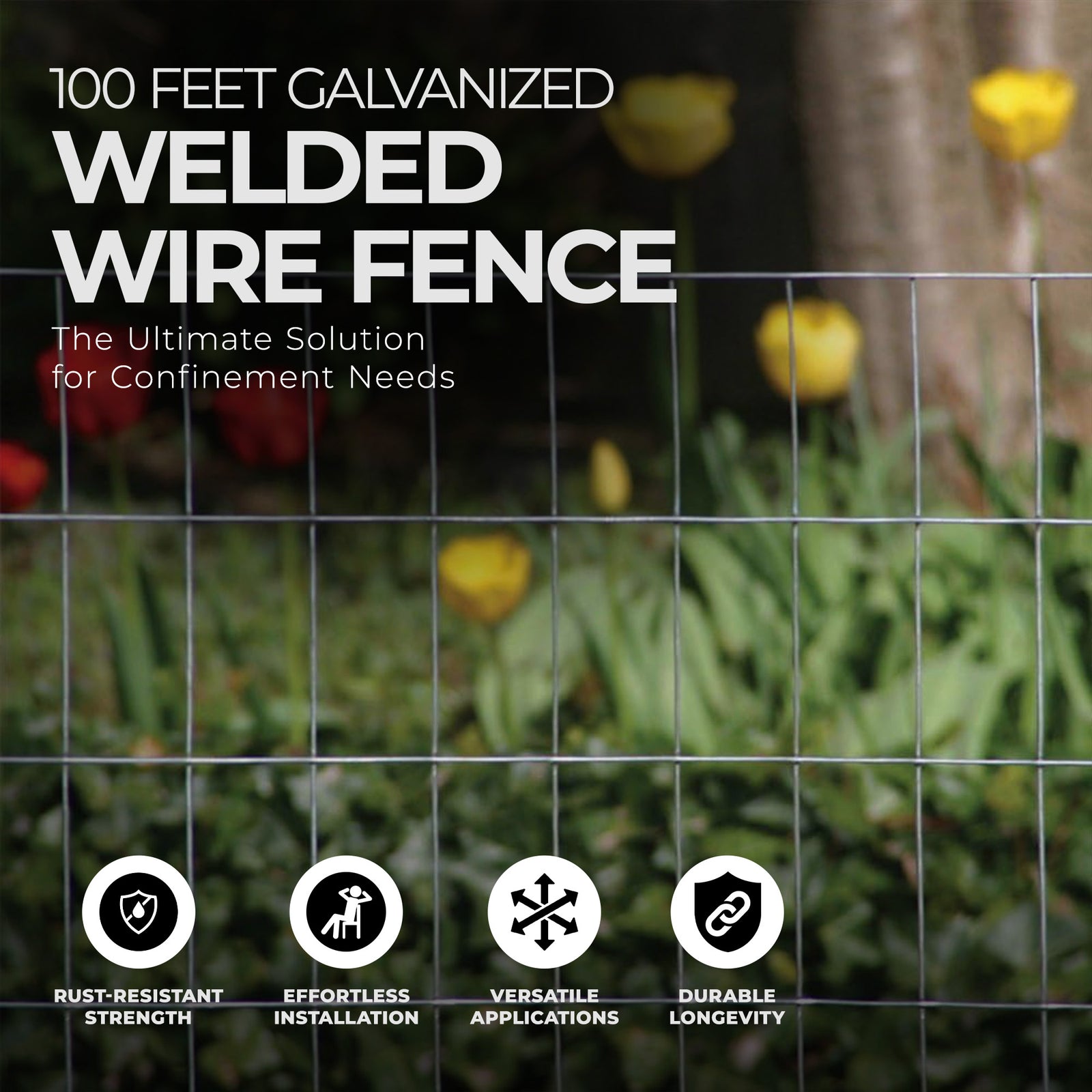 YARD GARD Galvanized Welded Wire Fence with Zinc Coating for Animals and Plants - VMInnovations