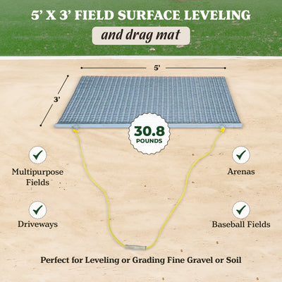 Yard Tuff ATV/UTV 5' x 3' Zinc Plated Field Surface Leveling Drag Mat (2 Pack) - VMInnovations