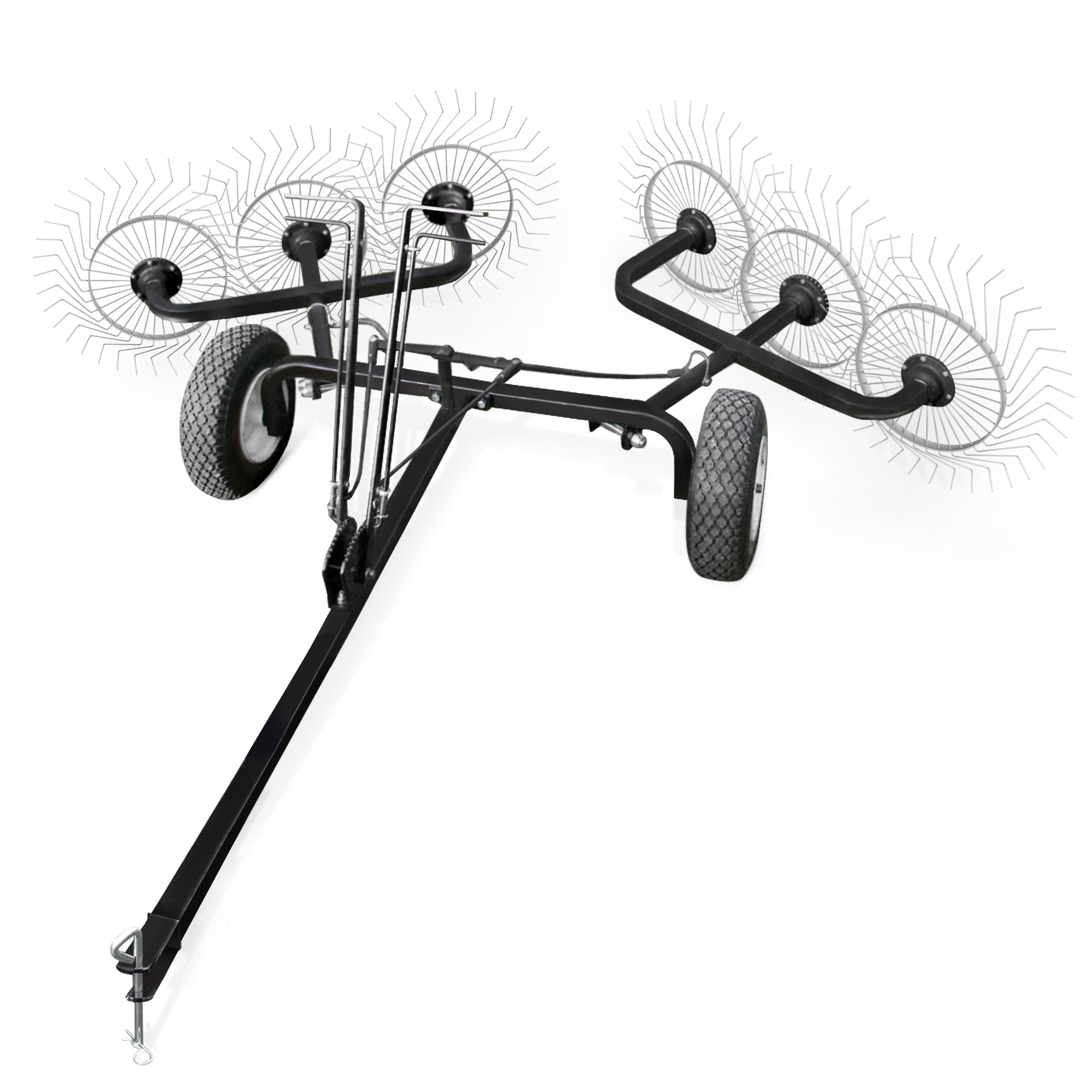 Yard Tuff 60 Inch Steel Tow Behind Acreage Rake with Pin Style Hitch (Open Box) - VMInnovations