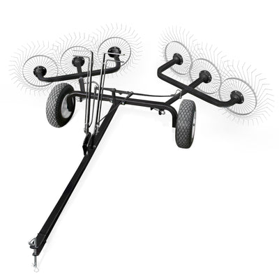 Yard Tuff 60 Inch Steel Tow Behind Acreage Rake with Pin Style Hitch (Open Box) - VMInnovations