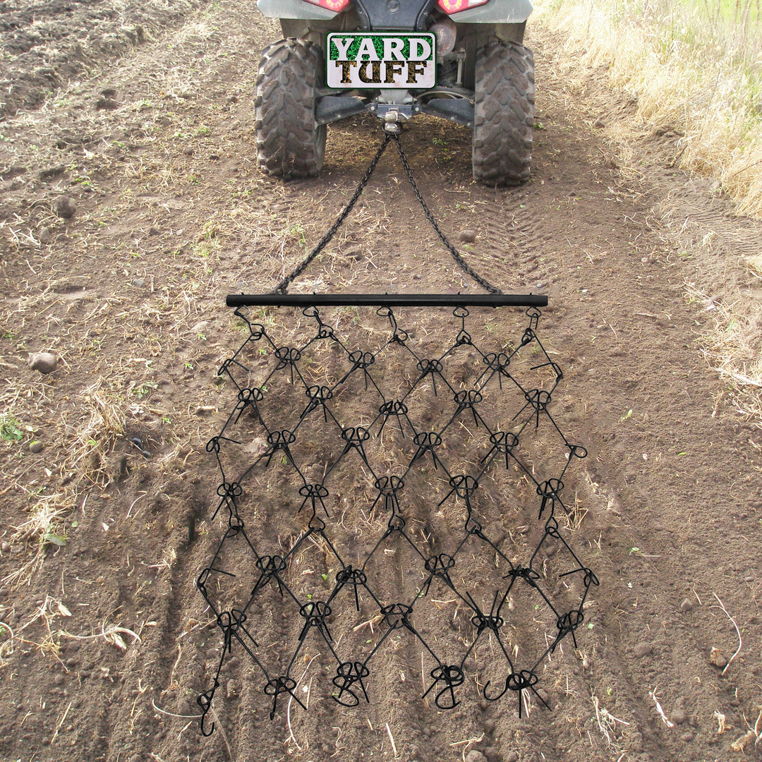 Yard Tuff 4 x 4 Ft Lawn, Garden, & Driveway Steel Attachment Landscape Drag Tool