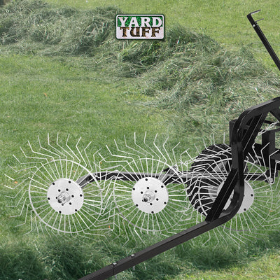 Yard Tuff ACR-600T 55 Inch Steel Tow Behind Acreage Rake with Pin Style Hitch
