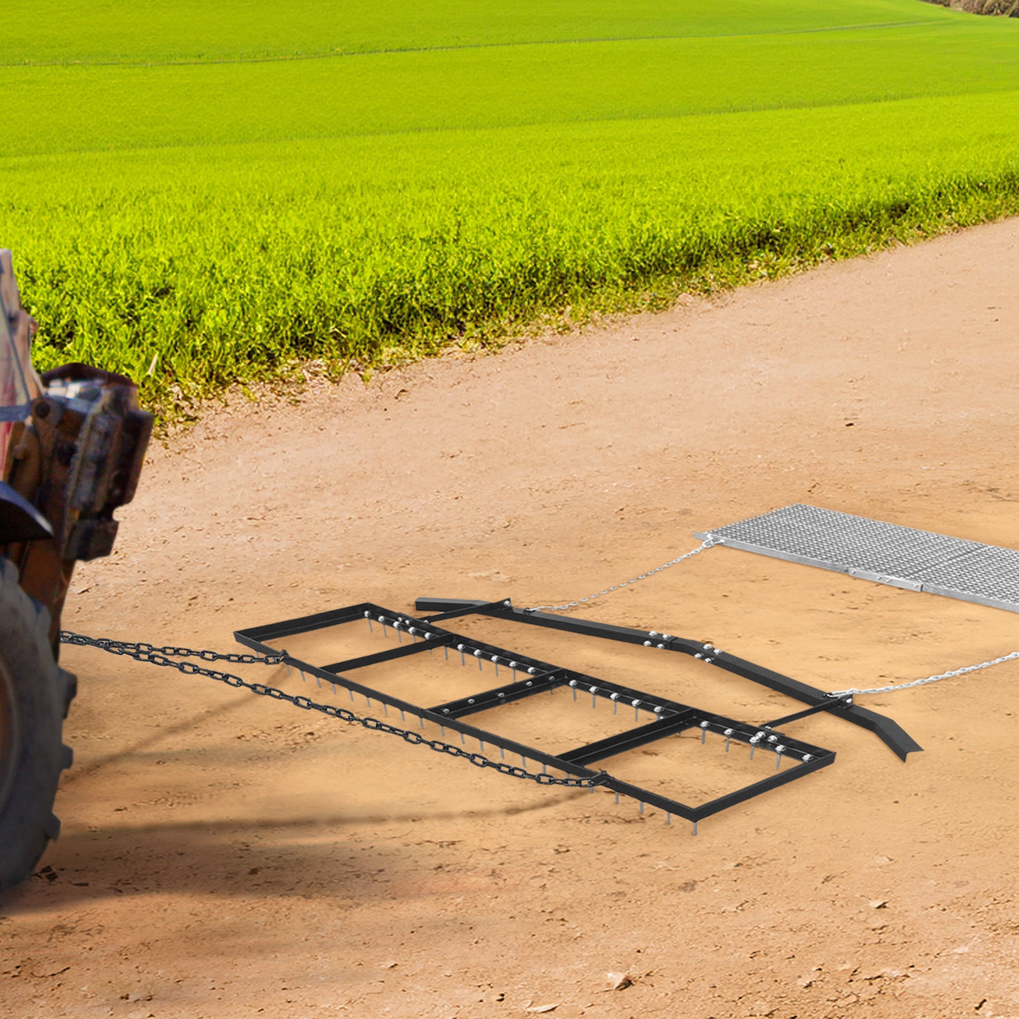 Yard Tuff 6' Spike Drag with Leveling Bar & Drag Mat for ATV/UTVs (Open Box) - VMInnovations