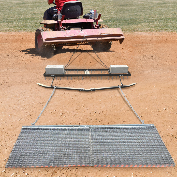 Yard Tuff 6' Spike Drag with Surface Leveling Bar and Drag Mat for ATV/UTVs