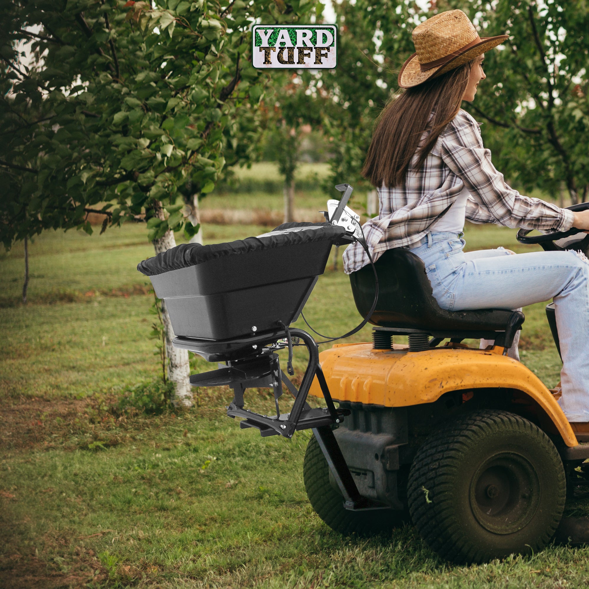 Field Tuff 12V Lawn Tractor 80lb Capacity Seed & Fertilizer Spreader (Open Box) - VMInnovations