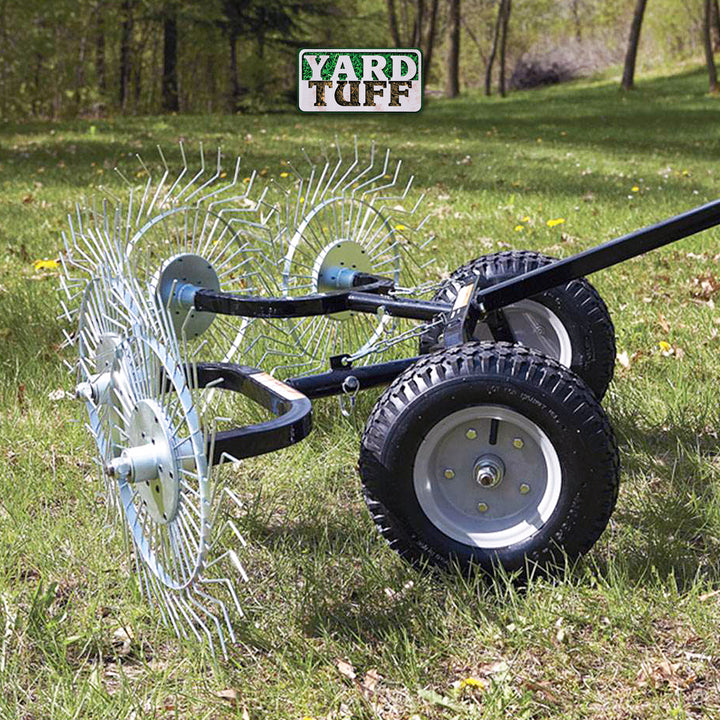 Yard Tuff 48" 4 Tine Reel Steel Durable Land Lawn Garden Acreage Rake (Open Box)