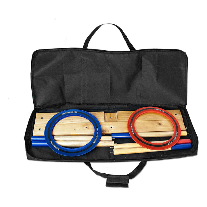 YardGames Outdoor Giant Wooden Ring Toss Lawn Game w/ Soft Touch Throwing Rings