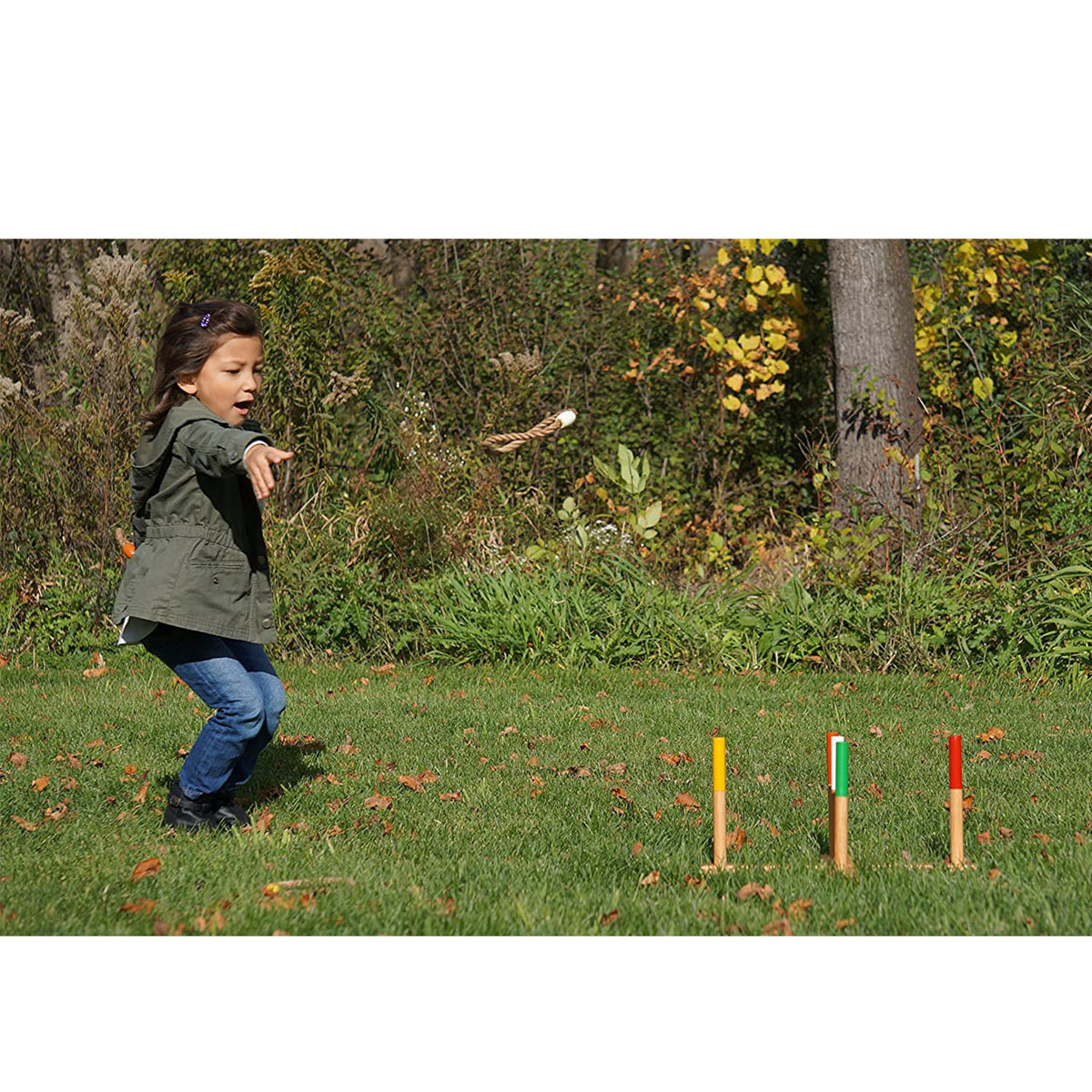 Yard Games Portable Wooden Ring Toss Game with Carrying Case (Open Box) - VMInnovations