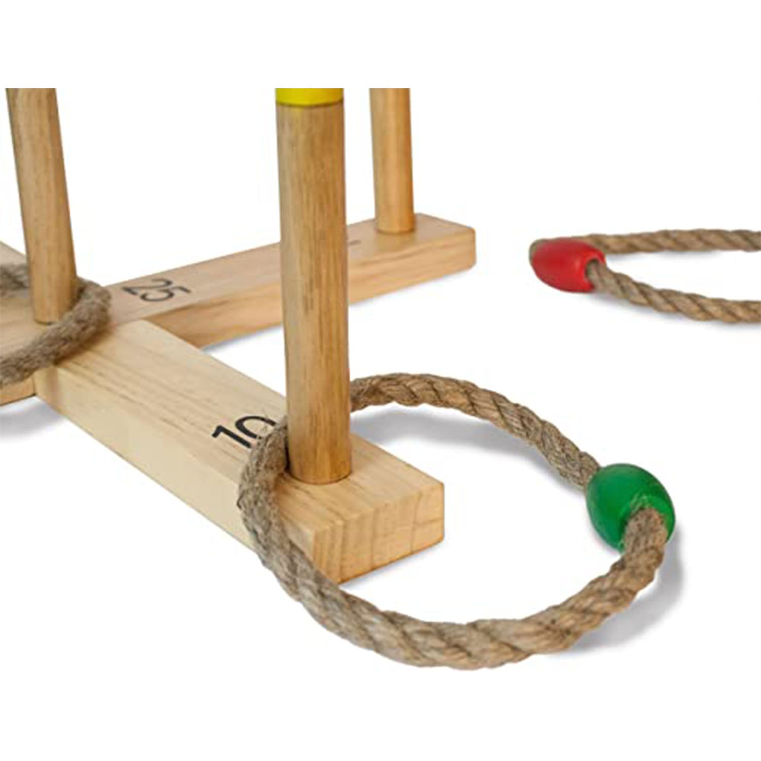 YardGames Outdoor Wooden Ring Toss Game Bundle w/ Giant Wood Dice Activity Set
