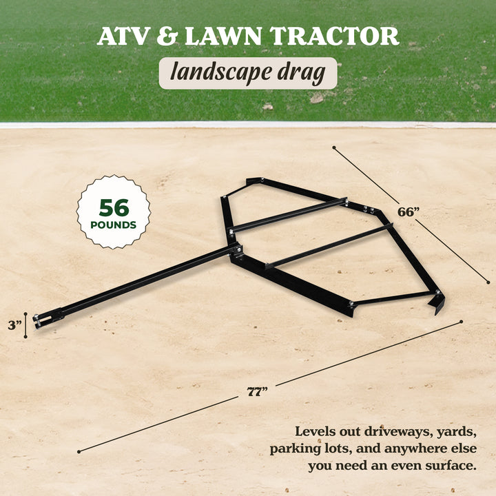 Yard Tuff ATV & Lawn Tractor Landscape Drag to Level Driveways & Yards(Open Box)