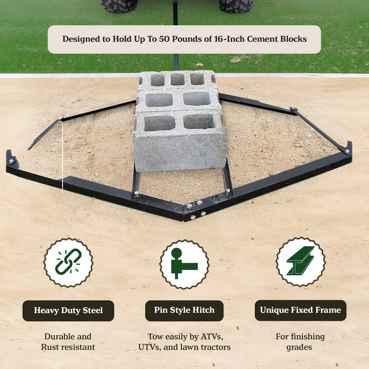 Yard Tuff ATV & Lawn Tractor Landscape Drag to Level Driveways & Yards(Open Box) - VMInnovations