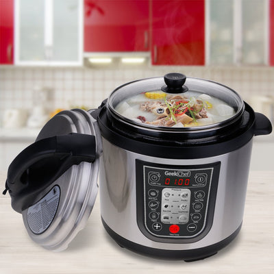 Geek Chef Multi Function 6 Quart Electric Slow and Pressure Cooker (Open Box)