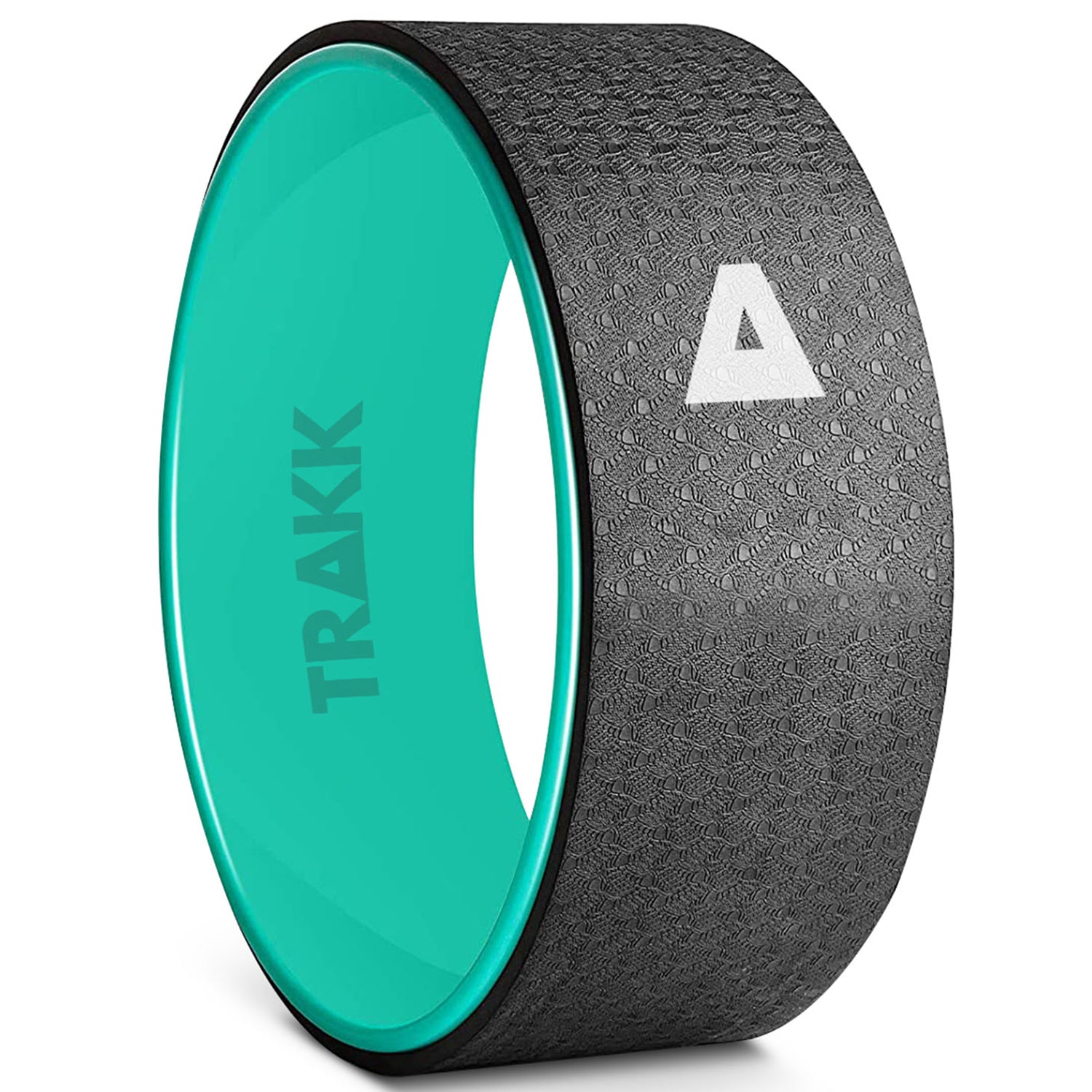 TRAKK Back Pain Relief Stretch Massage Foam Roller Yoga Wheel, 12 Inches, Black