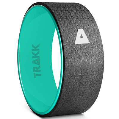 TRAKK Back Pain Relief Stretch Massage Foam Roller Yoga Wheel, 12 Inches, Black