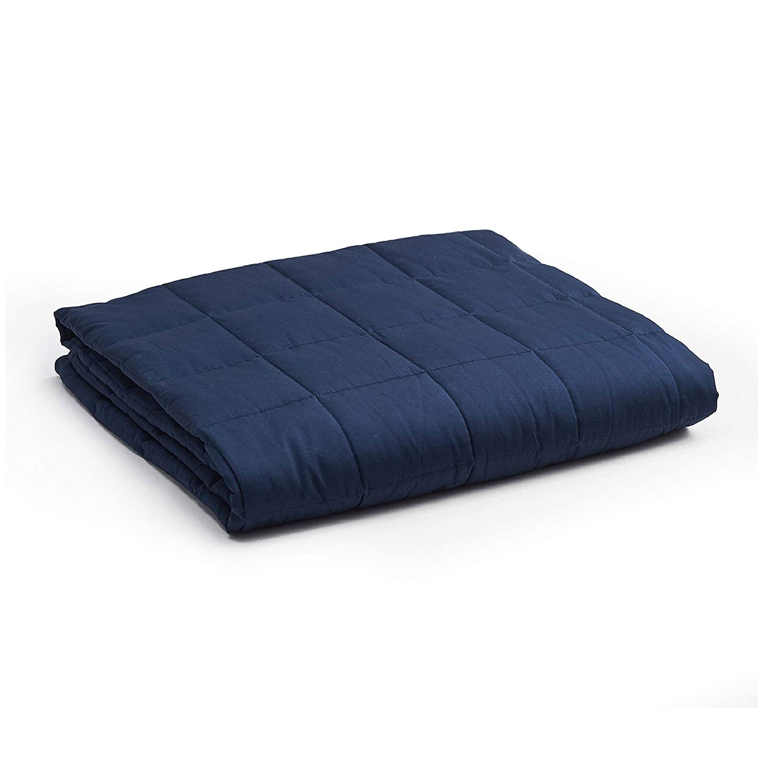 YnM Original Cotton 25 Pound Glass Bead Weighted Blanket, Navy (Open Box) - VMInnovations