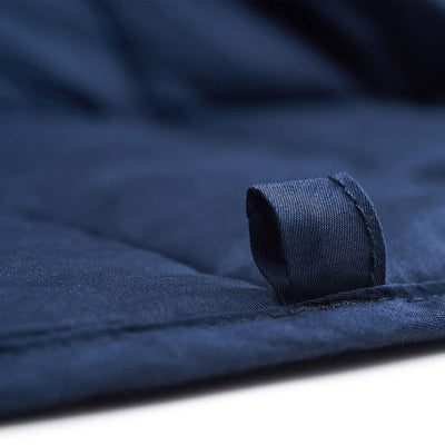 YnM Original Cotton 25 Pound Glass Bead Weighted Blanket, Navy (Open Box) - VMInnovations