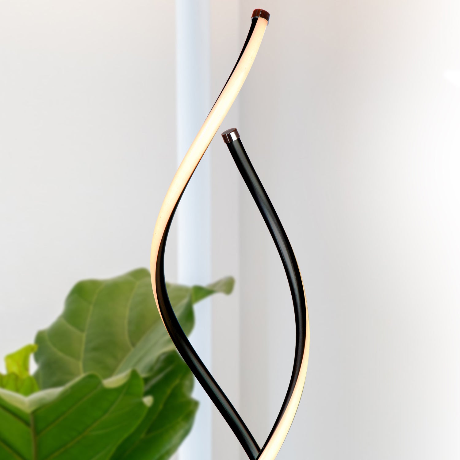 Brightech Embrace LED 2 In 1 Spiral Bright Floor Table Lamp, Jet Black(Open Box) - VMInnovations
