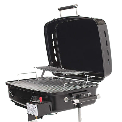 Flame King RV Trailer Mount 214 Square Inch Propane Gas Grill, Black (Used)