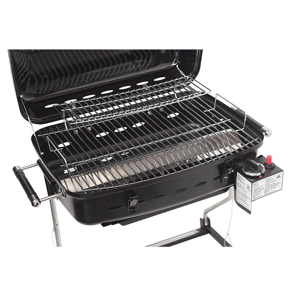Flame King RV Trailer Mount 214 Square Inch Propane Gas Grill, Black (Open Box)