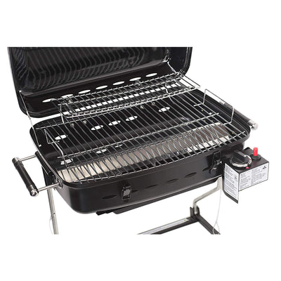 Flame King RV Trailer Mount 214 Square Inch Propane Gas Grill, Black (Open Box)