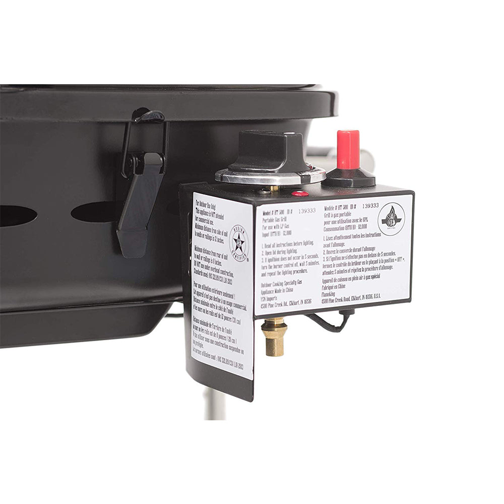 Flame King RV Trailer Mount 214 Square Inch Propane Gas Grill, Black (Used)