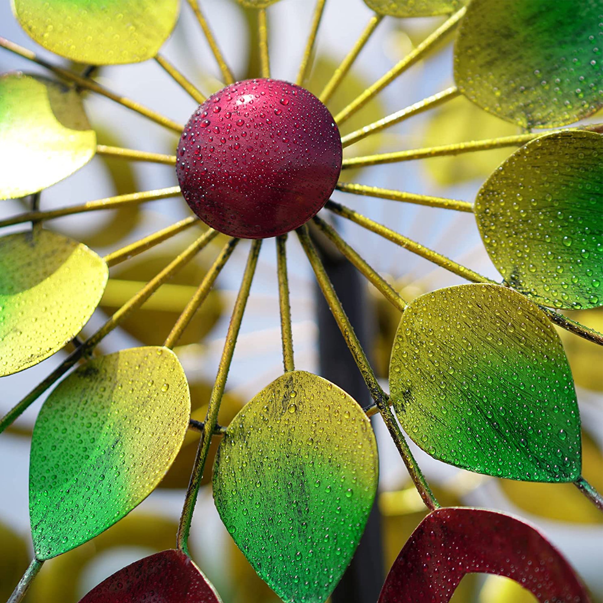 Hourpark Rainbow Series Outdoor Decor Fading Flower Wind Spinner (Open Box) - VMInnovations