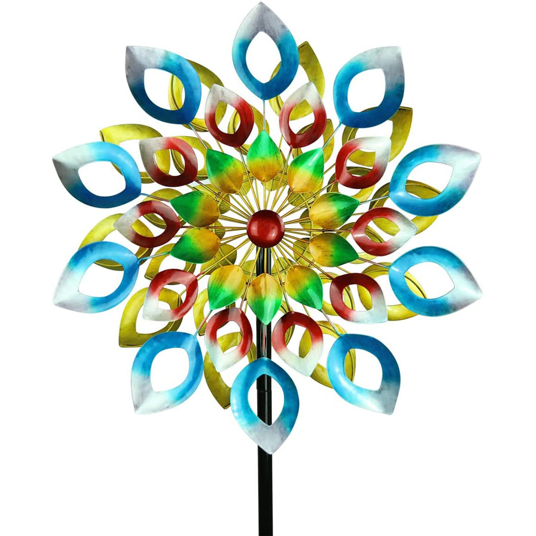 Hourpark Rainbow Series Outdoor Decor Fading Flower Wind Spinner (Open Box)