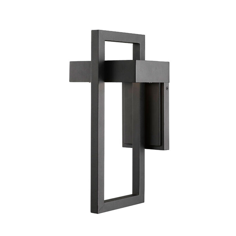 Z-Lite Luttrel 15-Inch Modern Outdoor Metal Sconce Wall Light, Black (Open Box)
