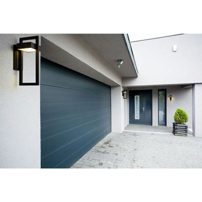 Z-Lite 566M-BK-LED Luttrel 15-Inch Modern Outdoor Metal Sconce Wall Light, Black