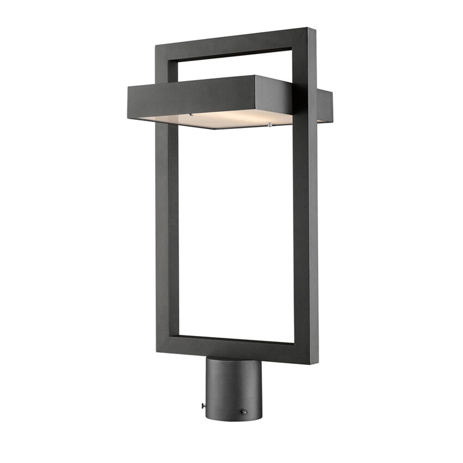 Z-Lite Luttrel 21-Inch Modern Outdoor Metal Post Light, Black (Open Box) - VMInnovations