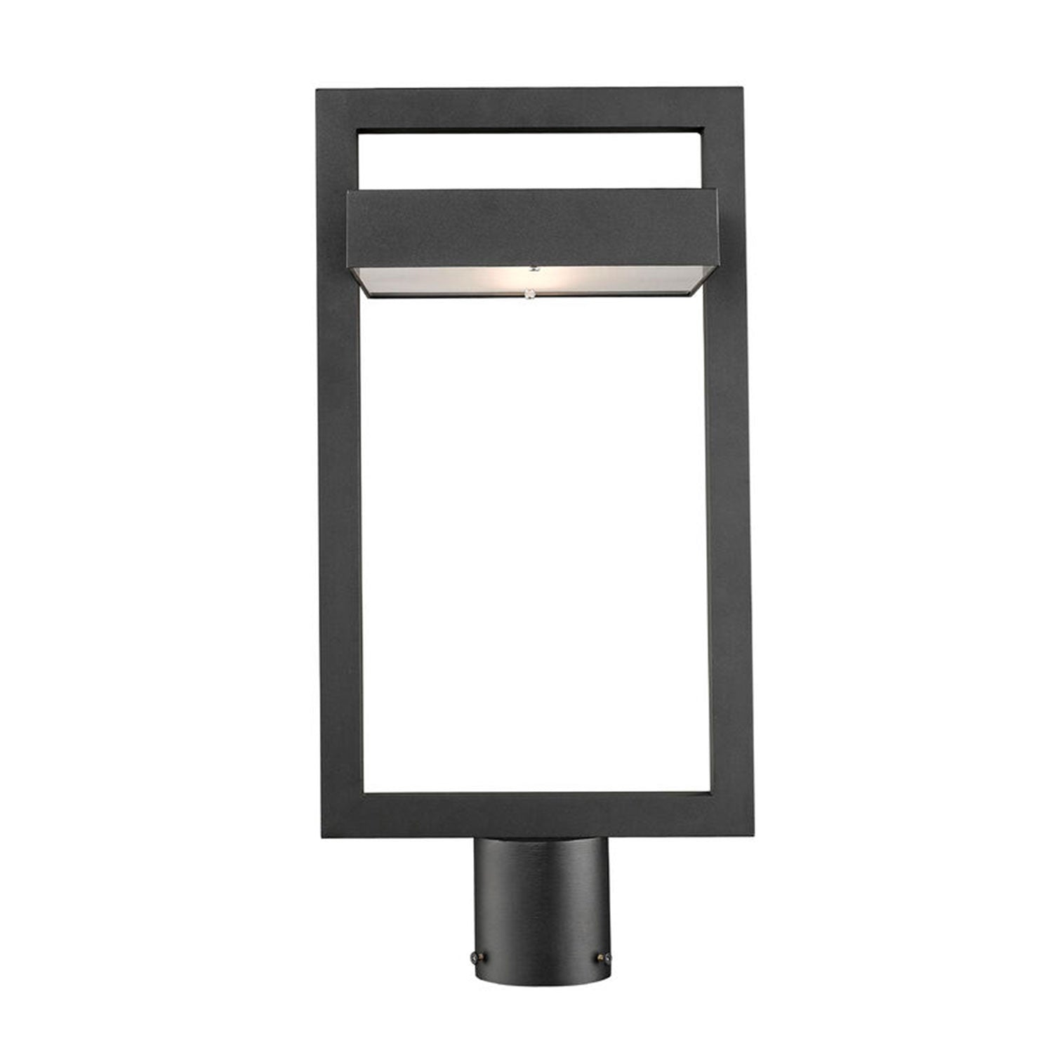 Z-Lite Luttrel 21-Inch Modern Outdoor Metal Post Light, Black (Open Box) - VMInnovations