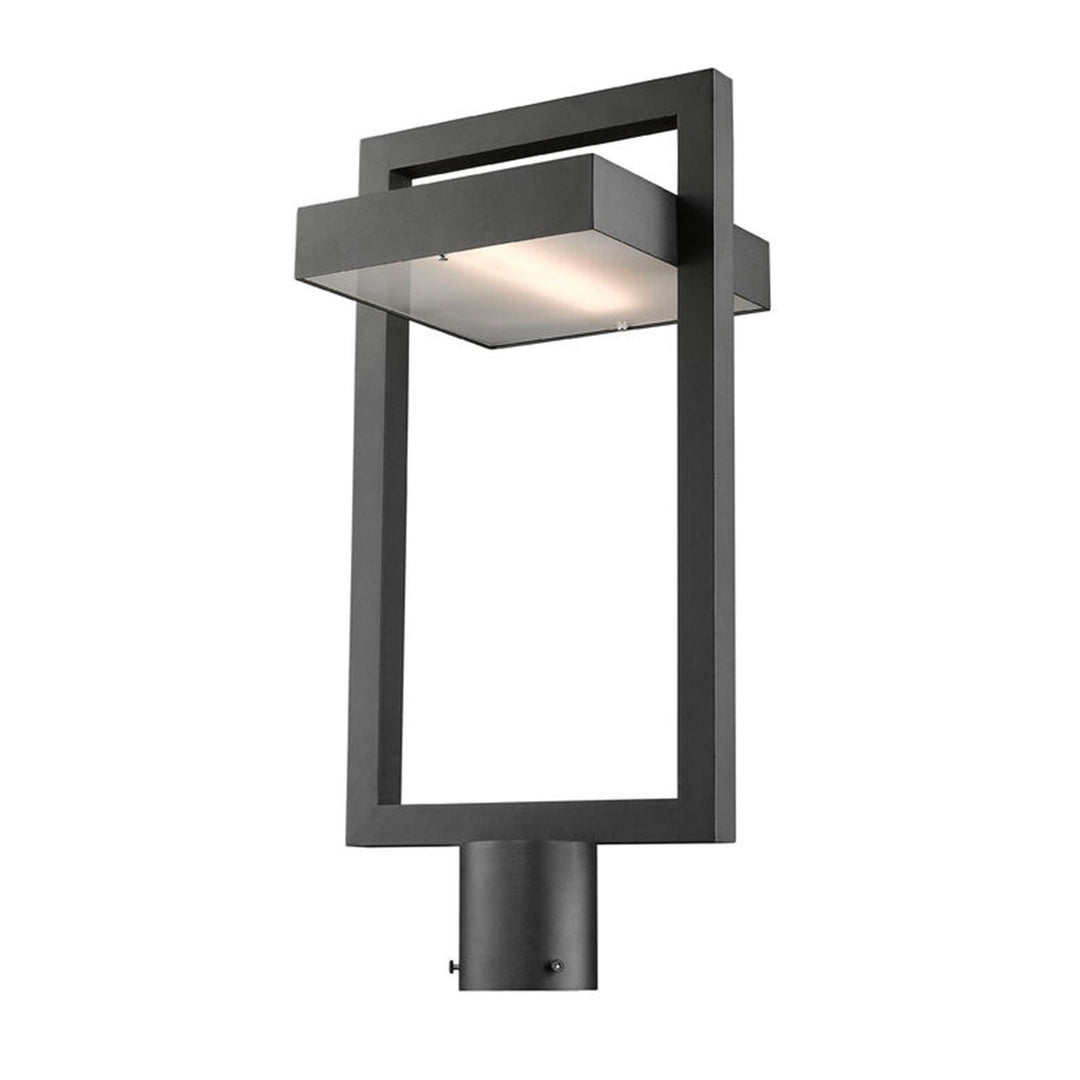 Z-Lite Luttrel 21-Inch Modern Outdoor Metal Post Light, Black (Open Box)