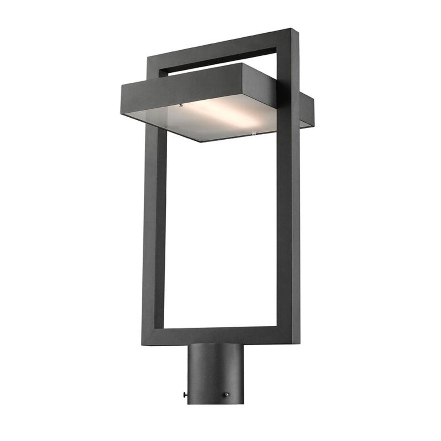 Z-Lite Luttrel 21-Inch Modern Outdoor Metal Post Light, Black (Open Box) - VMInnovations
