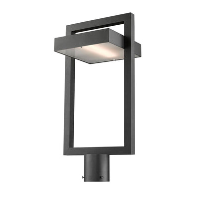 Z-Lite Luttrel 21-Inch Modern Outdoor Metal Post Light, Black (Open Box) - VMInnovations