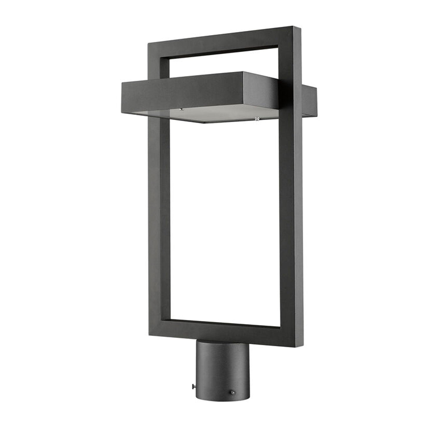 Z-Lite Luttrel 21-Inch Modern Outdoor Metal Post Light, Black (Open Box) - VMInnovations