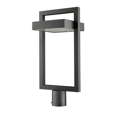 Z-Lite Luttrel 21-Inch Modern Outdoor Metal Post Light, Black (Open Box)