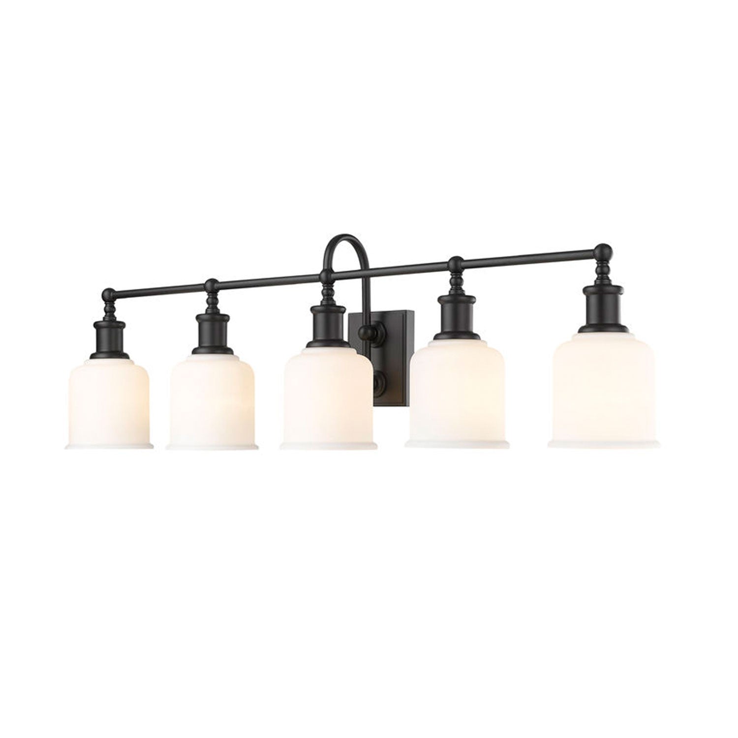 Z-Lite B Bryant 12-Inch 5 Light Vanity Wall Mount Light, Matte Black (Open Box) - VMInnovations