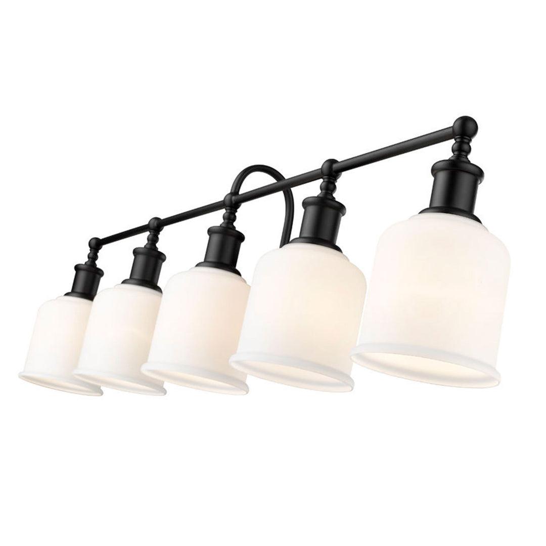 Z-Lite B Bryant 12-Inch 5 Light Vanity Wall Mount Light, Matte Black (Open Box)