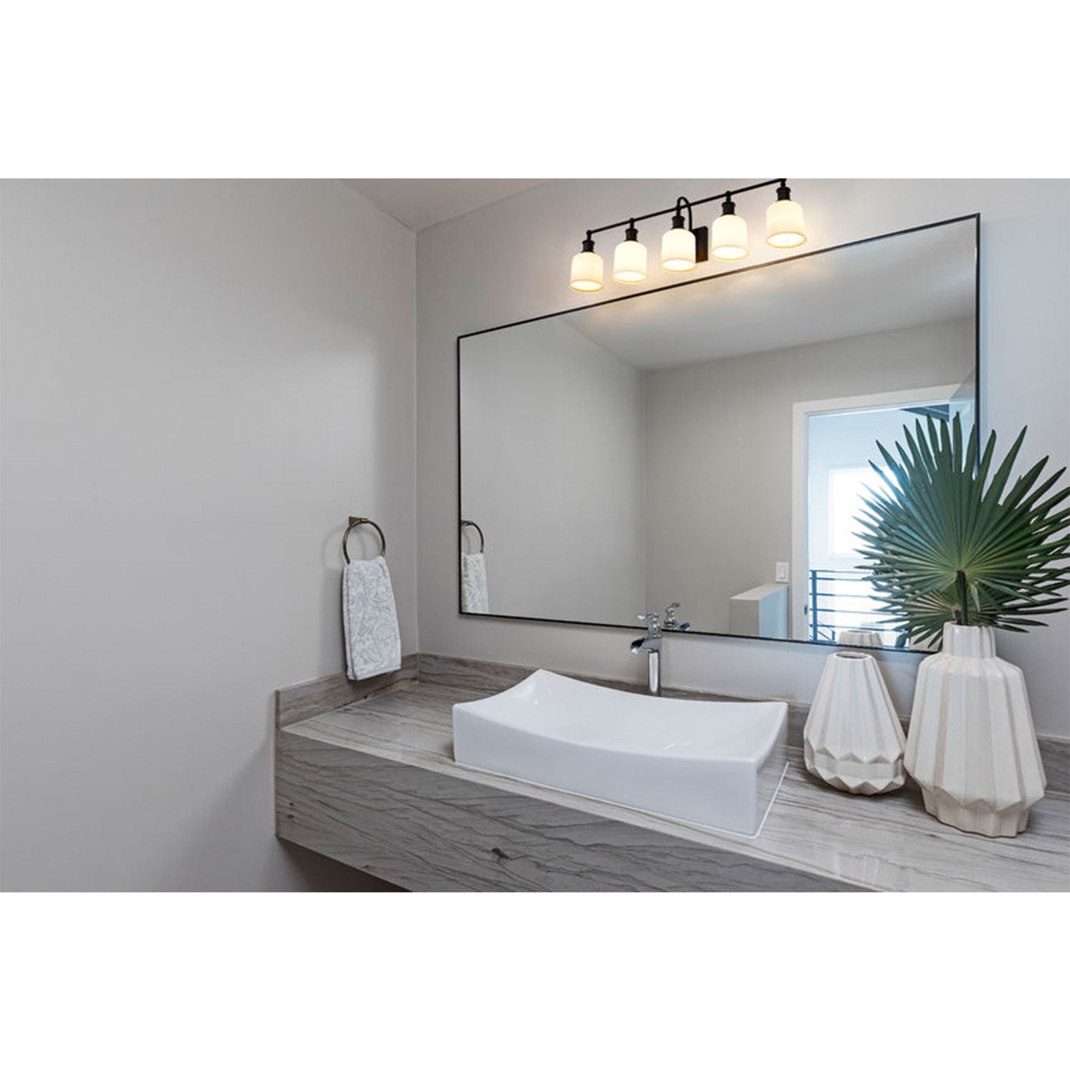 Z-Lite B Bryant 12-Inch 5 Light Vanity Wall Mount Light, Matte Black (Open Box) - VMInnovations