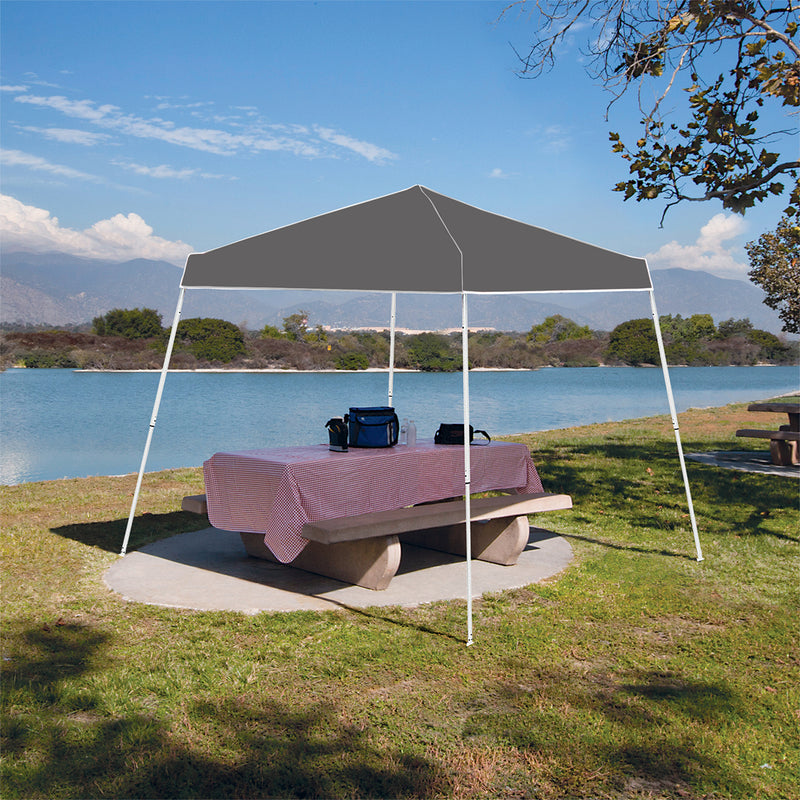 Z-Shade 10 x 10 Foot Angled Leg Instant Shade Canopy Tent Portable Shelter, Grey
