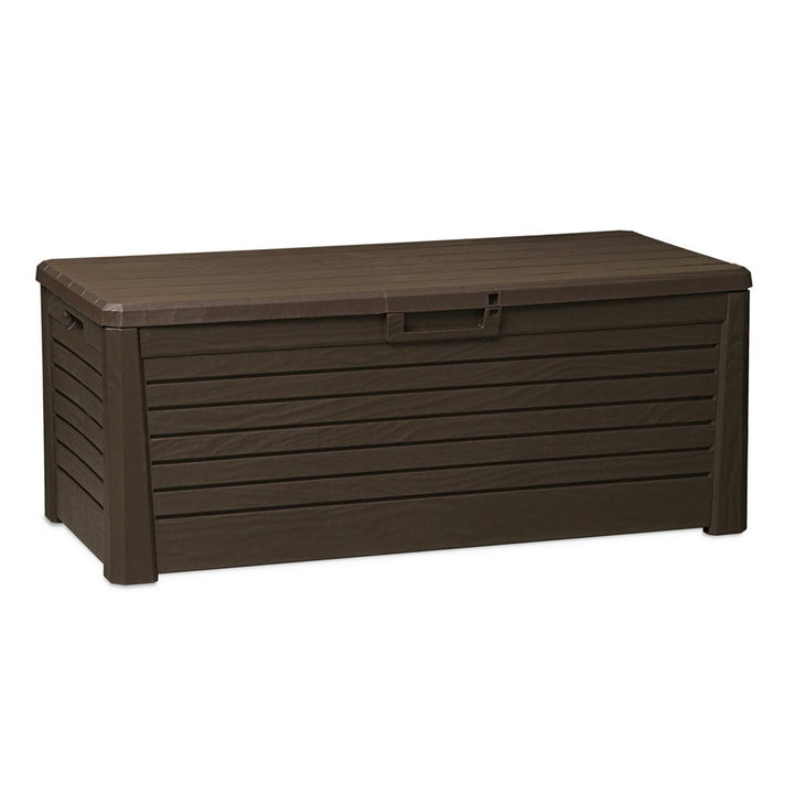 Toomax Florida Heavy Duty 145 Gallon Novel Resin Outdoor Storage Deck Box, Brown