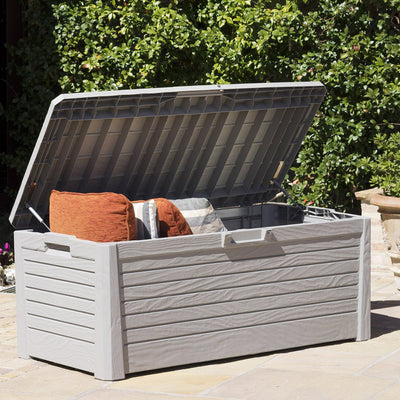 Toomax Florida Deck Bin Storage Box Bench Waterproof 145 Gallon (Grey) (Used) - VMInnovations