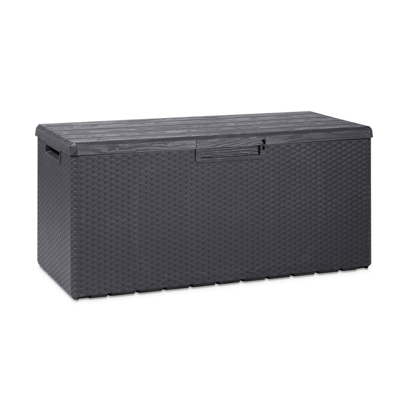 Toomax Z175E097 Weather Resistant Resin 90G Deck Box, Gray Black (Open Box)
