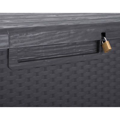 Toomax Z175E097 Weather Resistant Resin 90G Deck Box, Gray Black (Open Box)