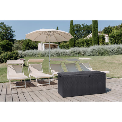 Toomax Z175E097 Portofino Durable 90 Gal Novel Resin Outdoor Deck Box, (2 Pack) - VMInnovations