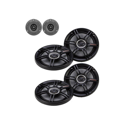 DS18 240 Watt Aluminum Bullet Tweeter Pair Bundle with 2 Pairs of Coax Speakers