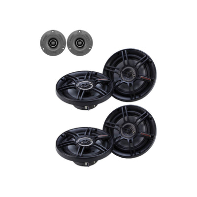 DS18 240 Watt Aluminum Bullet Tweeter Pair Bundle with 2 Pairs of 6.5" Speakers