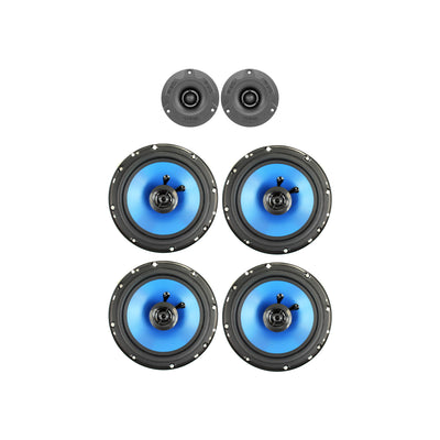 DS18 240 Watt Aluminum Bullet Tweeter Pair Bundle with 2 Pairs of Blue Speakers